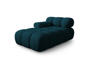 Sezlong canapea modulara albastru royal din textil pentru 1 persoana Bellis Left 3D Micadoni