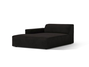 Sezlong canapea modulara neagra din textil pentru 1 persoana Jodie Left Micadoni