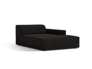 Sezlong canapea modulara neagra din textil pentru 1 persoana Jodie Right Micadoni