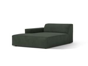 Sezlong canapea modulara verde muschi din textil pentru 1 persoana Jodie Left Micadoni
