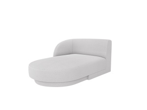 Sezlong pentru canapea modulara gri deschis din textil pentru 2 persoane Miley Left Boucle Micadoni