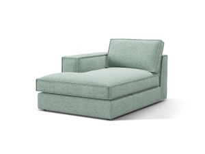 Sezlong pentru canapea modulara verde menta din textil pentru 1 persoana Pola Left Micadoni