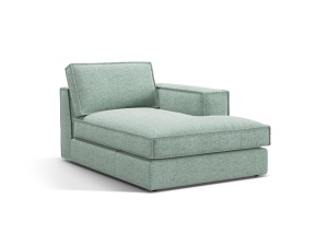 Sezlong pentru canapea modulara verde menta din textil pentru 1 persoana Pola Right Micadoni