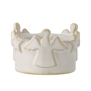 Suport lumanare alba din ceramica 5 cm Starry Bloomingville