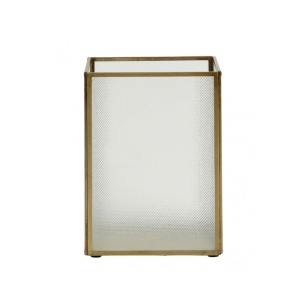 Suport lumanare auriu/transparent din metal 20 cm Open Nordal