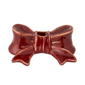 Suport lumanare rosu din ceramica 5 cm Bow Bloomingville
