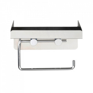 Suport pentru hartie igienica argintiu din inox Thomas Wenko
