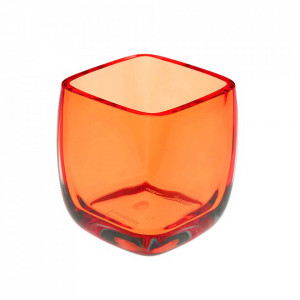 Suport pentru periuta de dinti portocaliu din plastic 6x8 cm Mia Versa Home
