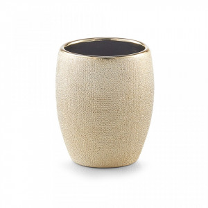 Suport pentru periuta dinti auriu din ceramica 8x10 cm Dora Zeller