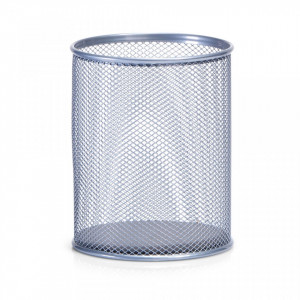 Suport pentru pixuri gri din metal Mesh Round Zeller