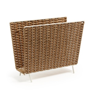 Suport pentru reviste maro din metal Shibori Kave Home