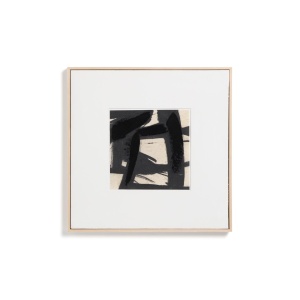 Tablou alb/negru din fibre naturale 60x60 cm Arilan Abstract Kave Home