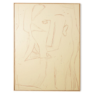 Tablou maro din canvas si lemn 123x163 cm Visage Sky HK Living