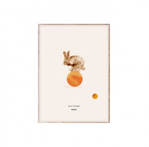 Tablou multicolor cu rama din lemn 50x70 cm Rocky the Rabbit 02 Paper Collective