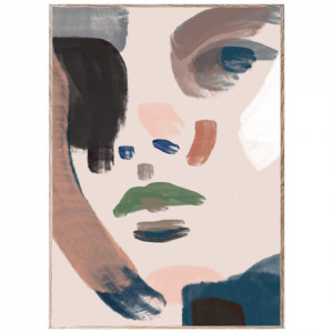 Tablou multicolor cu rama din lemn Her Paper Collective