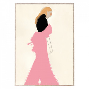 Tablou multicolor cu rama din lemn Pink Dress Paper Collective