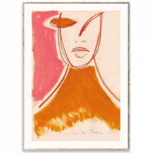 Tablou multicolor cu rama din lemn Pink Portrait Paper Collective