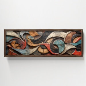 Tablou multicolor din lemn 40x120 cm HUM009 The Home Collection