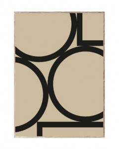 Tablou negru/crem cu rama din lemn Simple Forms II Paper Collective
