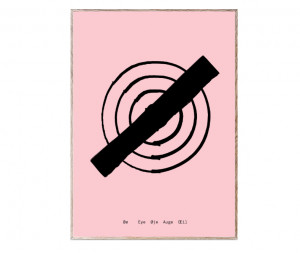 Tablou roz/negru cu rama din lemn 30x40 cm Oo-Alphabet Spaghetti Letter Paper Collective