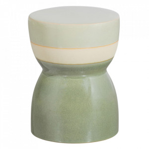 Taburet decorativ verde din ceramica 33 cm Glazed BePureHome
