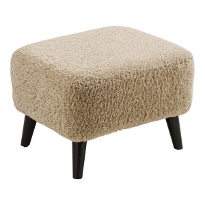 Taburet dreptunghiular din fibre sintetice maro deschis Lunaro House Nordic