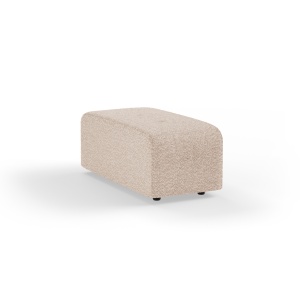 Taburet dreptunghiular grej din textil 47x93 cm Vint Boucle HKliving