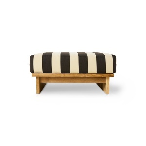 Taburet exterior patrat alb/negru din textil 88x88 cm Stracciatella HKliving