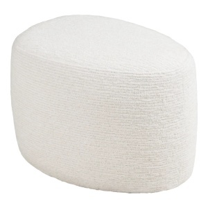 Taburet oval alb din textil 40x55 cm Thread House Nordic