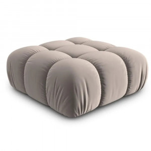 Taburet patrat bej din catifea 94x94 cm Bellis Micadoni