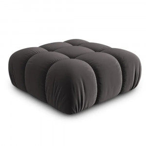 Taburet patrat gri din catifea 94x94 cm Bellis Micadoni