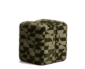 Taburet patrat verde muschi din textil 45x45 cm Nedilo Chenille Kave Home