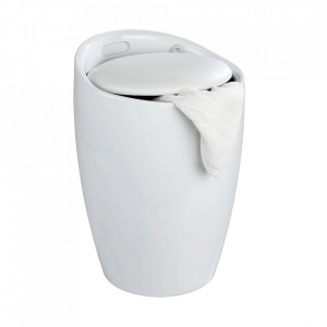 Taburet pentru baie rotund din plastic alb 36 cm Candy Wenko