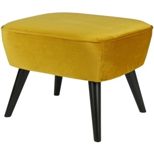 Taburet pentru picioare galben din catifea 36x56 cm Sara Woood