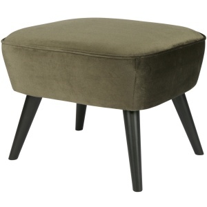 Taburet pentru picioare verde oliv din catifea 36x56 cm Sara Woood