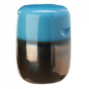 Taburet rotund albastru/maro bronz din ceramica 33 cm Pill Pols Potten