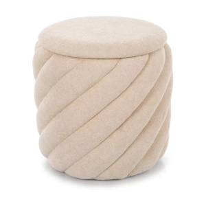 Taburet rotund bej din textil 42 cm Pelaro The Home Collection