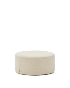 Taburet rotund ecru din textil 90 cm Kaeli Kave Home