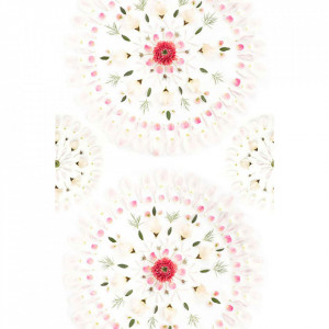 Tapet multicolor din hartie cu fibre de nailon Flower Tiles Sandberg