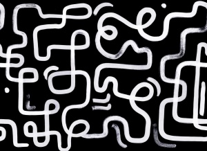 Tapet negru din hartie Artzy Path Rebel Walls