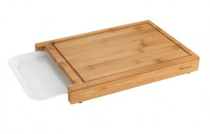 Tocator dreptunghiular maro/alb din lemn si polipropilena 25x35 cm Bruno Tray Wenko