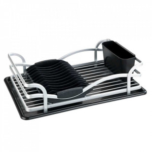 Uscator pentru vase negru/argintiu din metal 31x46 cm Alu Wenko