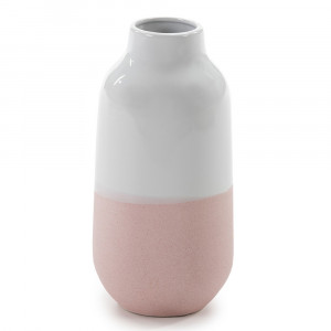 Vaza alba/roz din ceramica 30 cm Lamar Thai Natura