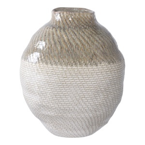 Vaza alba/verde din ceramica 31 cm Ivy House Nordic