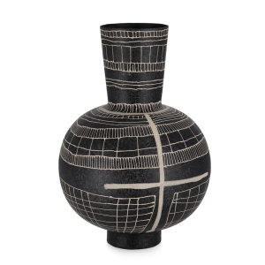 Vaza decorativa neagra din metal 43 cm Siva Bizzotto