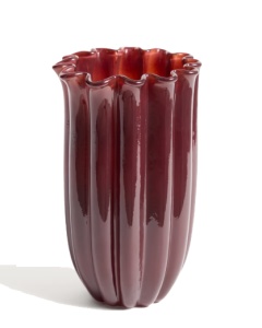 Vaza rosu burgund din sticla 25 cm Ardeni Kave Home