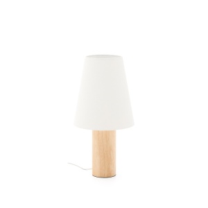 Veioza alba/maro deschis din lemn 50 cm Marga Kave Home