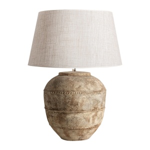 Veioza alba/maro din ceramica 95 cm Cheryl Vical Home