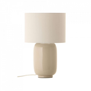 Veioza grej din ceramica si bumbac 43 cm Cadiz Frandsen Lighting
