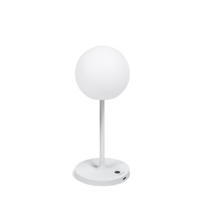 Veioza portabila alba din metal cu USB 40 cm Dinesh Kave Home